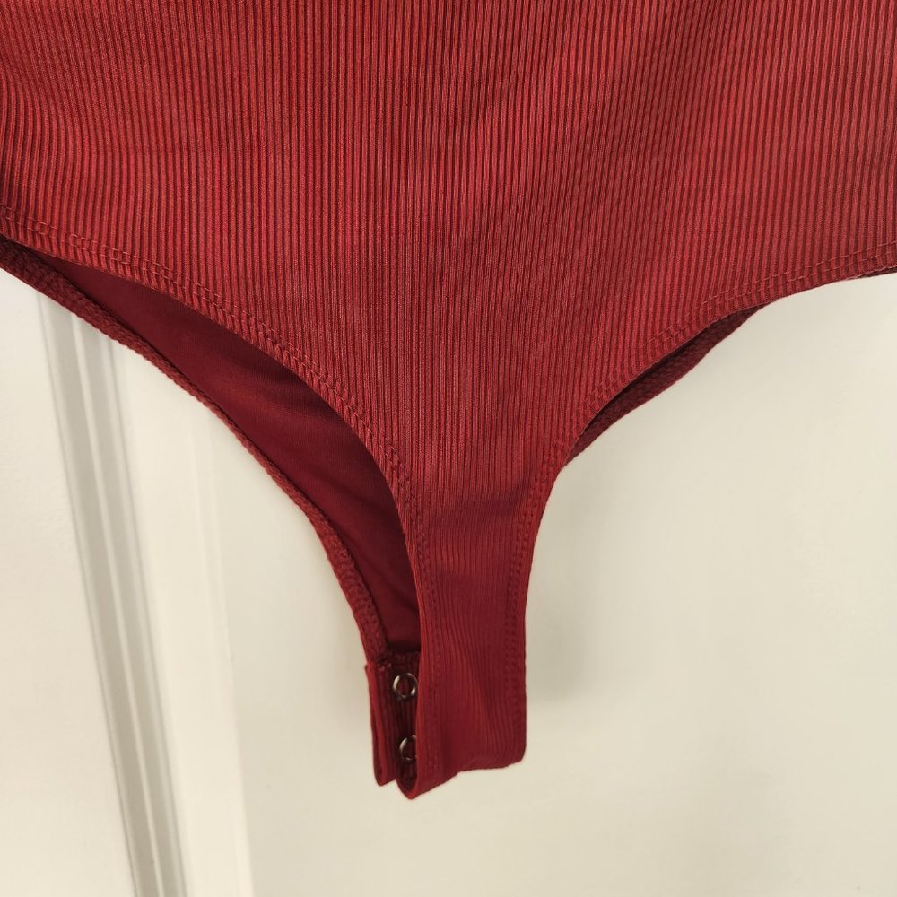 One Shoulder Red Bodysuit - Picture 5 of 5